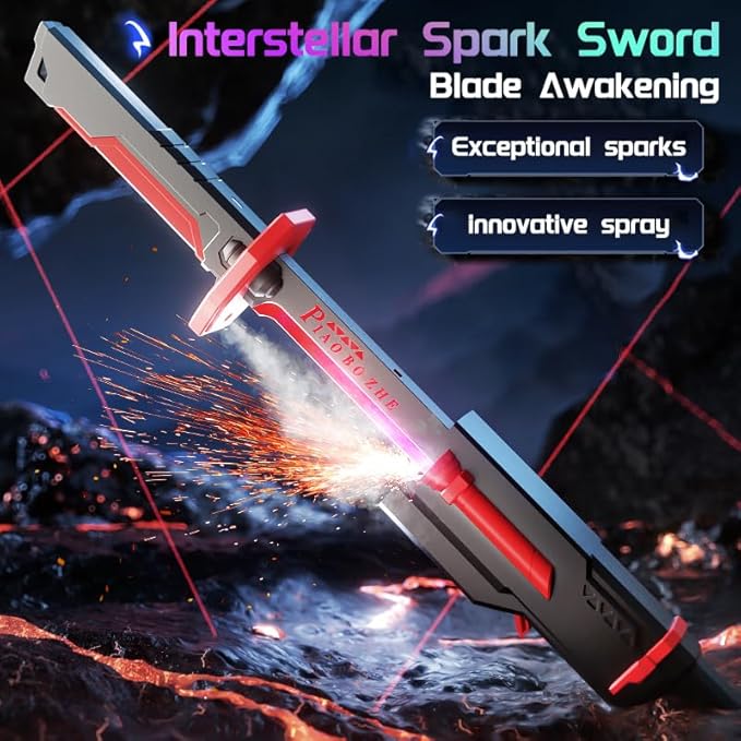 LED Spark Sword with Sound and Fog