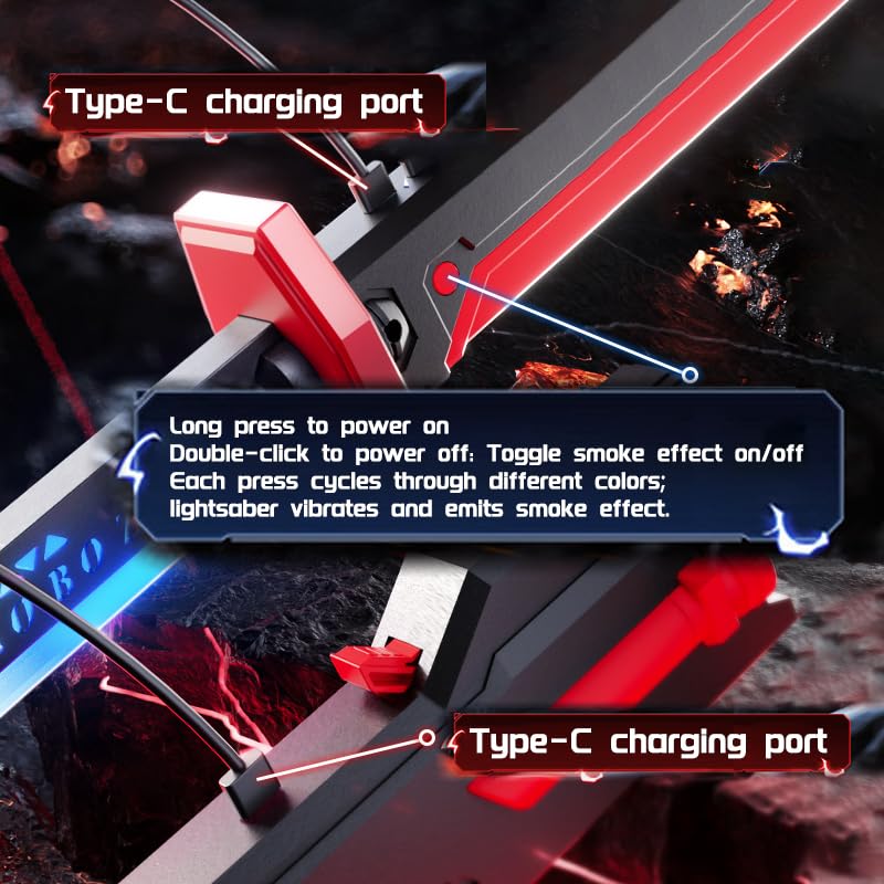LED Spark Sword with Sound and Fog